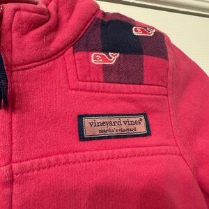 Vineyard Vines 4T Bright Pink and Navy Quarterzip